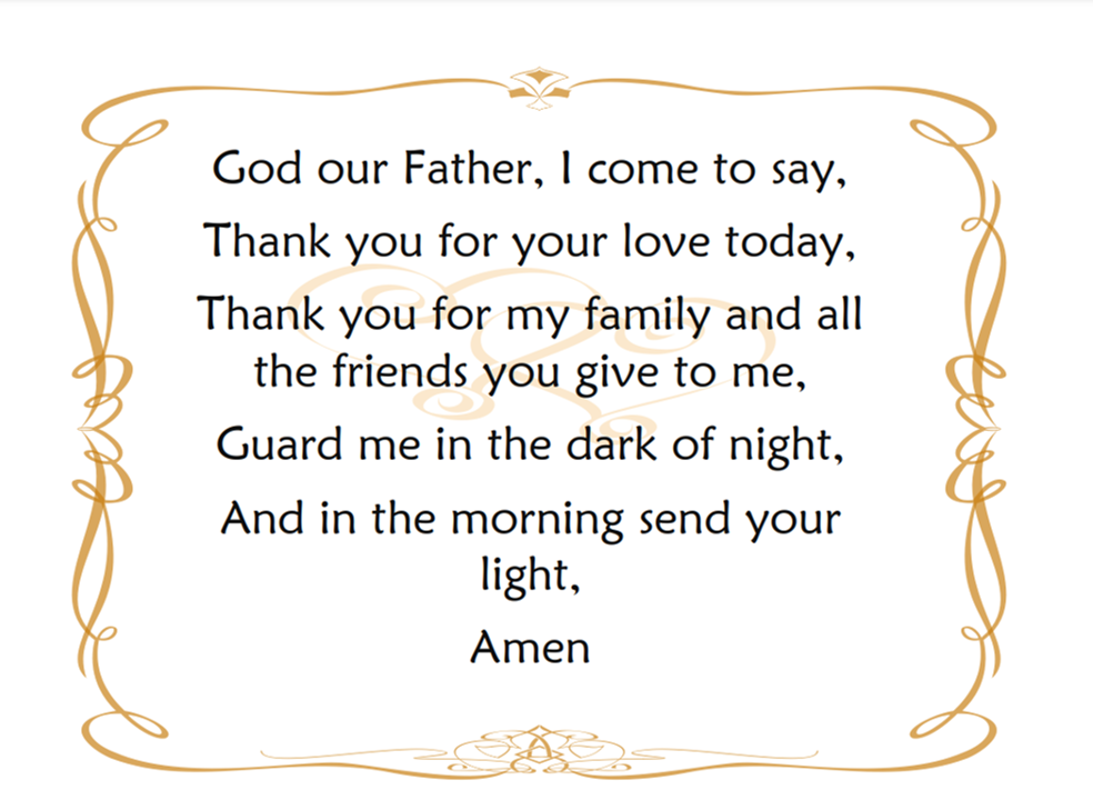 End of the day prayer