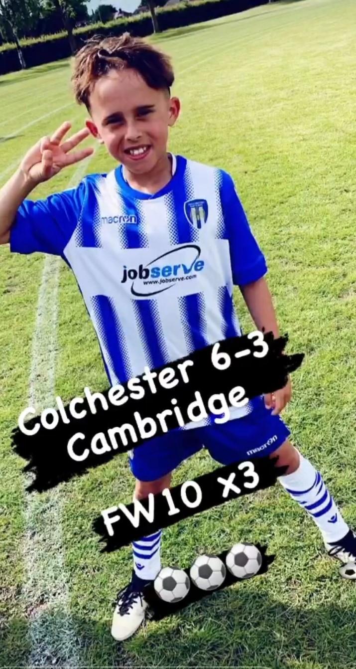 A huge well done to Freddy for scoring 3 goals in his team's football match!
